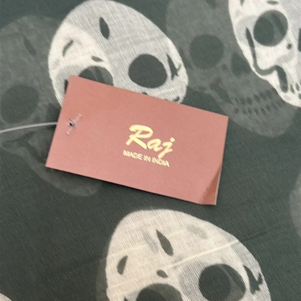 RAJ SKULL SCARF - Sage Color - Brand New please see photos